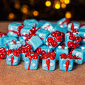 12X10MM Blue Christmas Gift Box Glass Beads 5 Pcs Christmas Gift Box Beads Xmas Beads